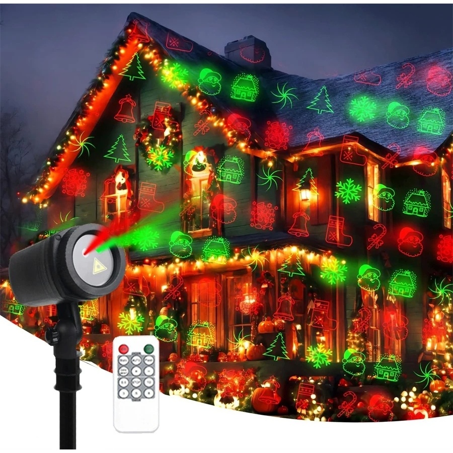 Outdoor Lighting Spotlight - New 12 Patterns Christmas Laser Projector