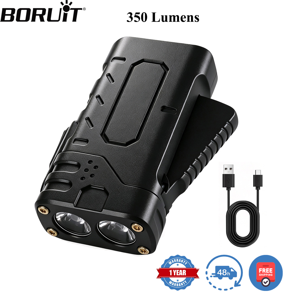 Outdoor Lighting Quality - BORUIiT Hand Crank EDC LED Flashlight