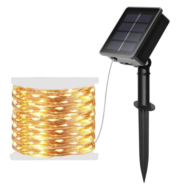 Halo Outdoor Lighting - 100 LED Solar Fairy Waterproof Copper