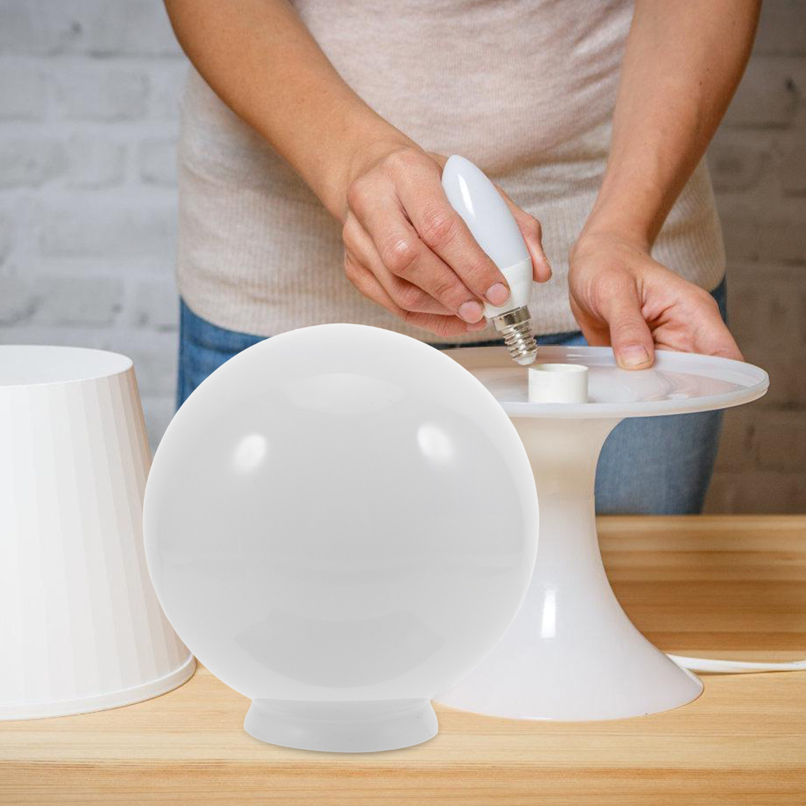 Round Opal White Glass Lamp Sh - đánh giá và giá Outdoor Lighting Glass Replacement