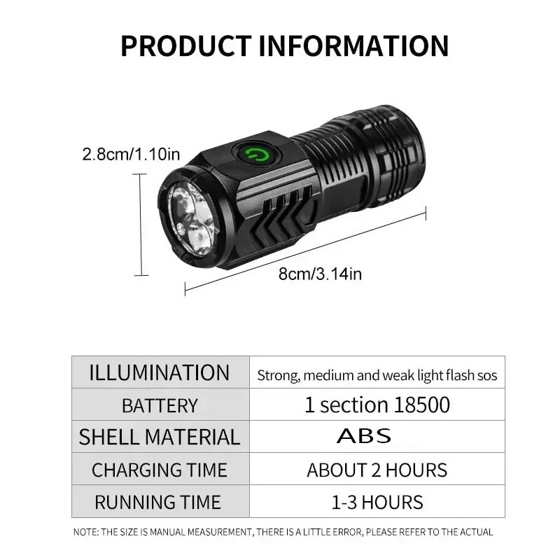 Mini 3LED Flashlight With Pen  - đánh giá và giá Outdoor Lighting Spotlight