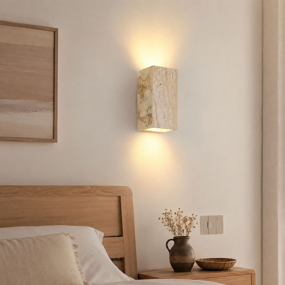 Natural Stone Wall Lamp IP65 O - đánh giá và giá Outdoor Lighting Lux