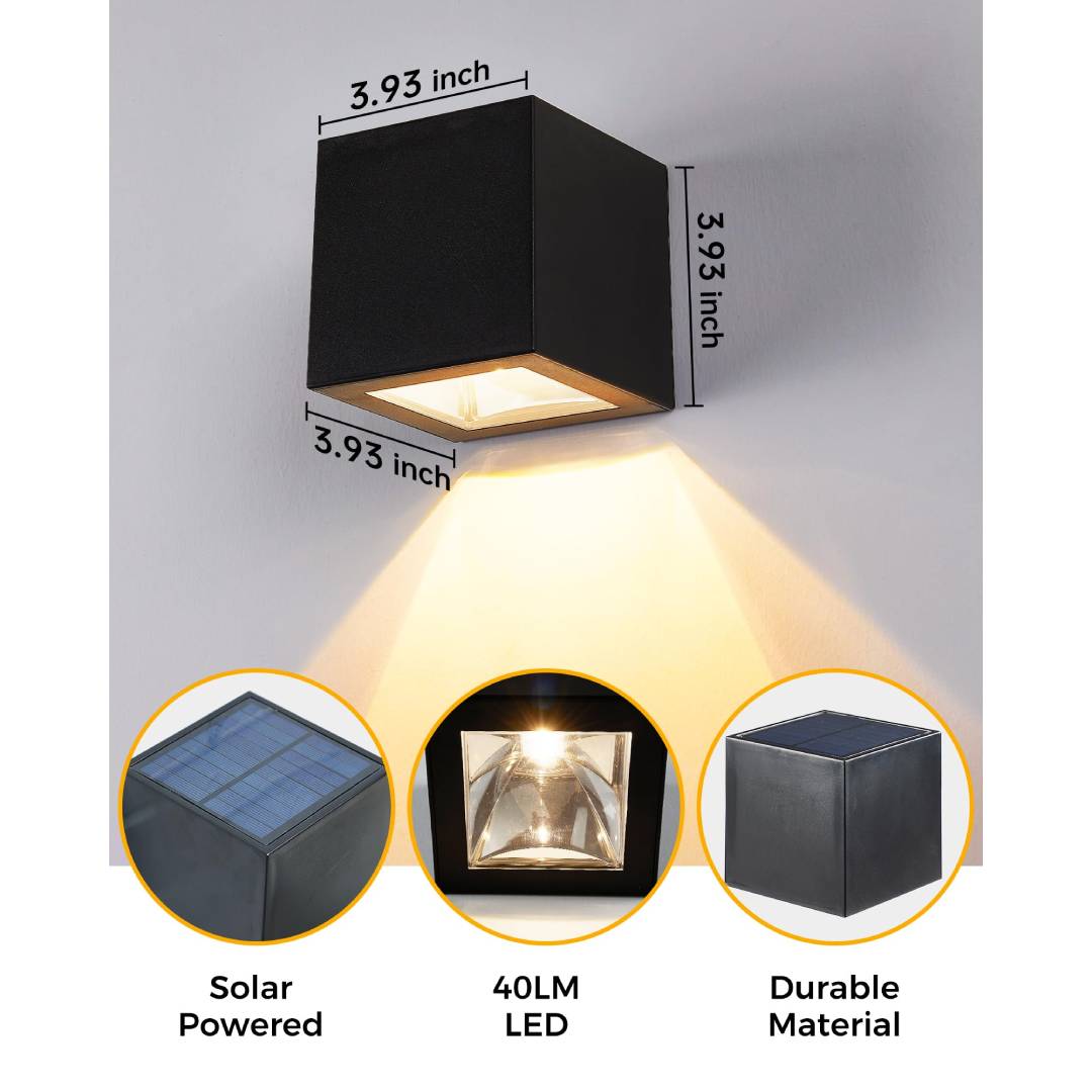 Outdoor Solar Wall Light Squar - đánh giá và giá Outdoor Lighting Sconce