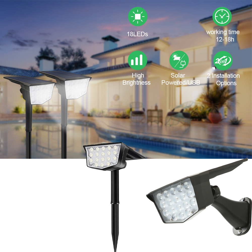 2Pcs Solar Outdoor Spot Lights - đánh giá và giá Outdoor Lighting Spotlight